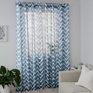 IKEA SAGALILL Sheer Curtains 1 Pair Blue/white 57x98"